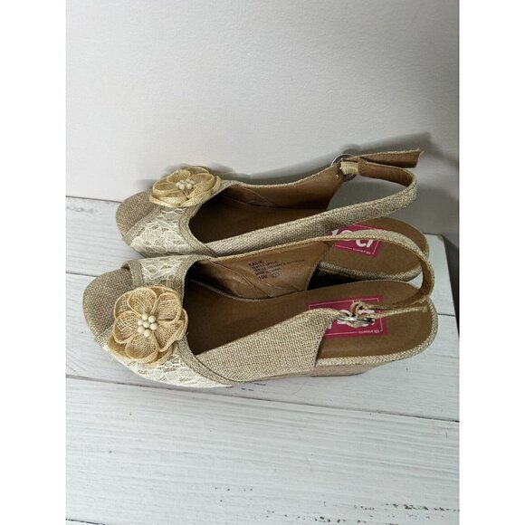 Pop Kalie Brown Floral cork wedge sandal shoes y2k Size 10M - Picture 6 of 15